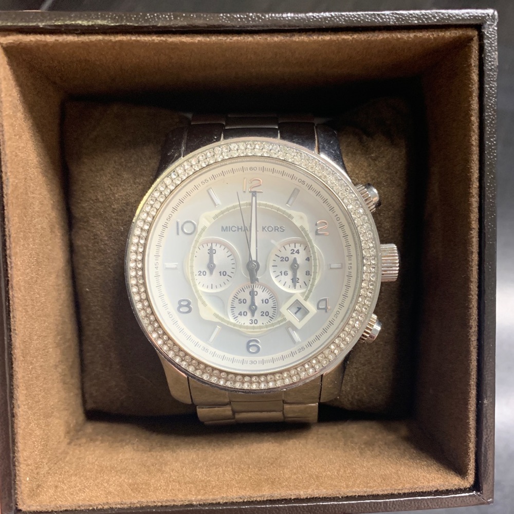 Oversized Runway Silver Stainless Steel Watch